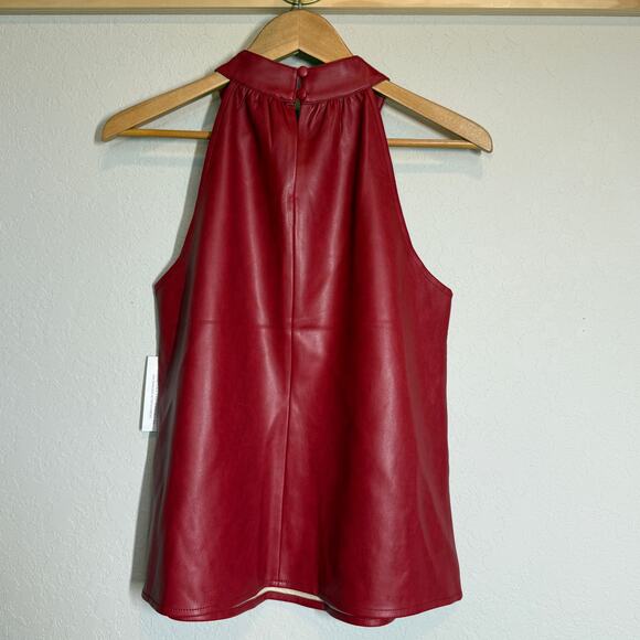 Women's DolceCabo Faux Red Leather Sleeveless Halter Top Size Medium NEW - Picture 7 of 8
